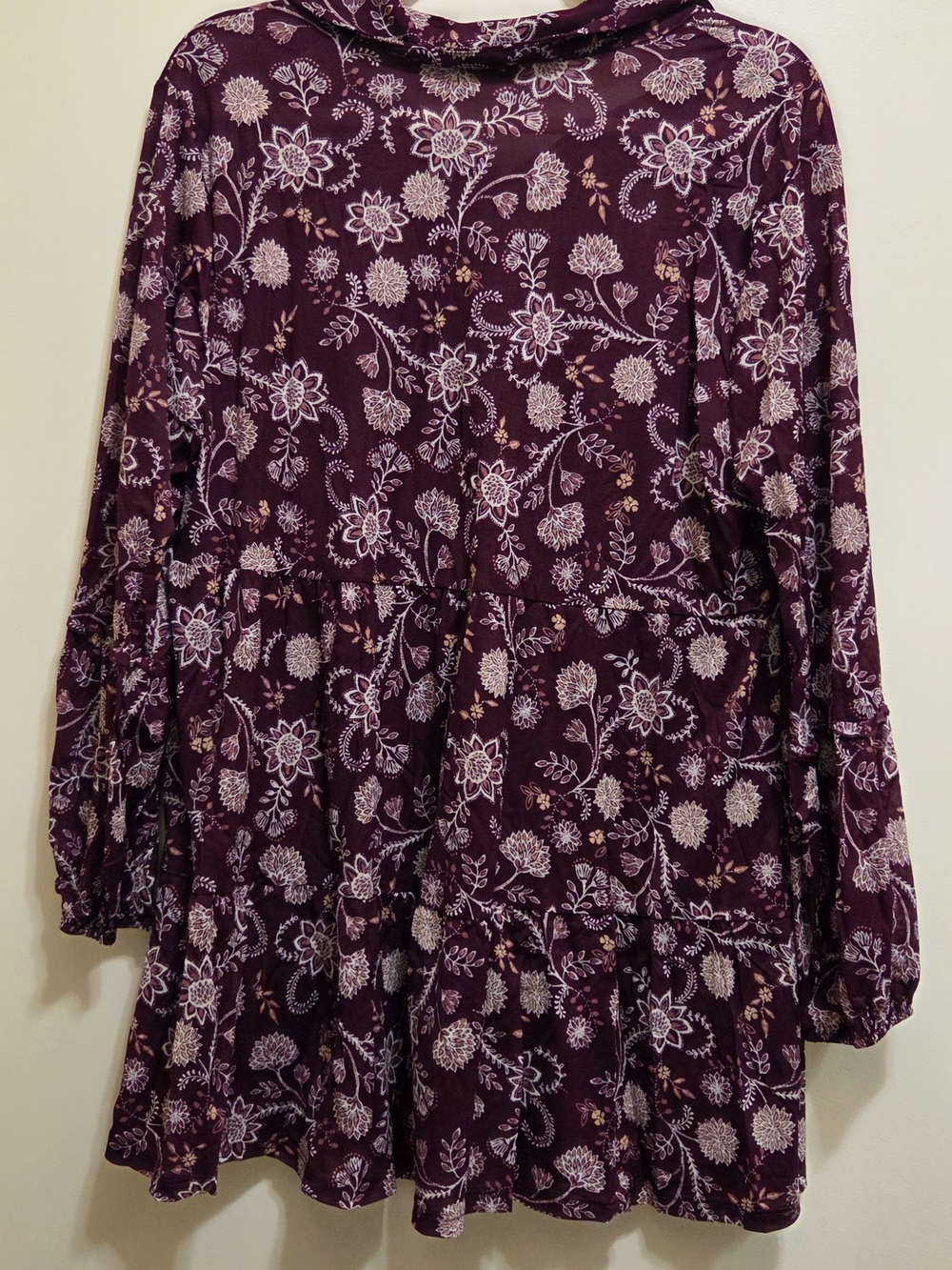 Style & Co Floral Button-Front Tunic in Plum 2X - Picture 5 of 5